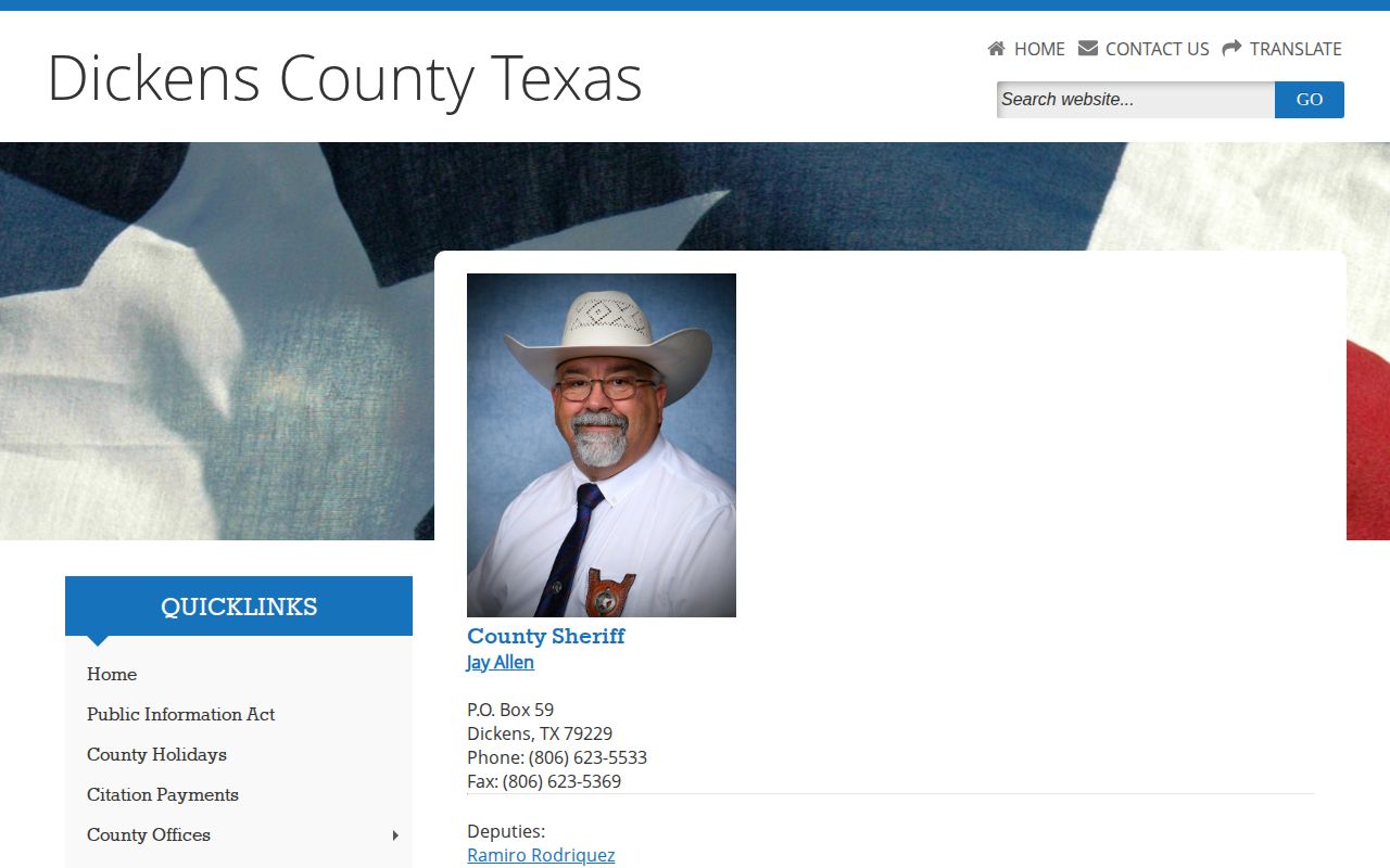 Dickens County custody notification link for a Kent County inmate check