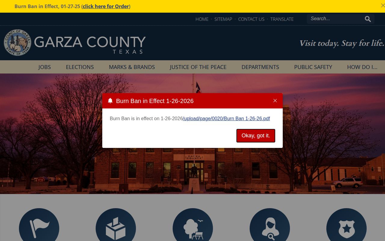 Official Garza County jail contacts and records form links