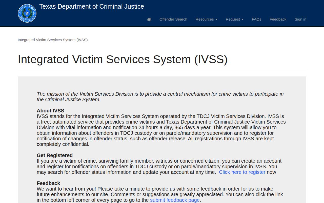 TDCJ IVSS release alert search for Kent County state prisoners